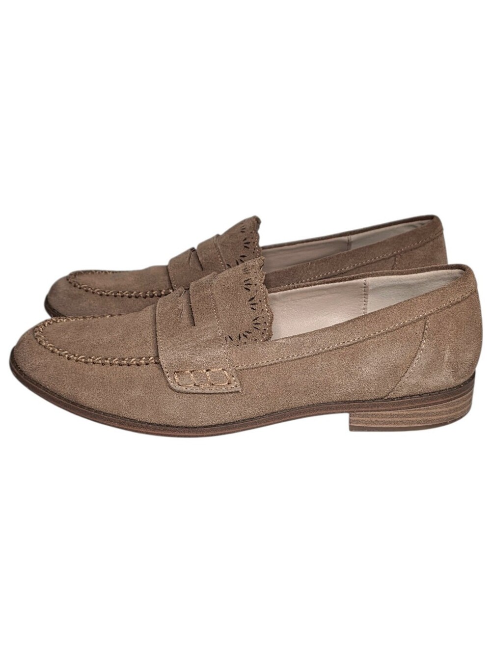 Lucky Brand Eryka Loafers Classic Tan Suede Leather Slip On Shoes Womens 8.5